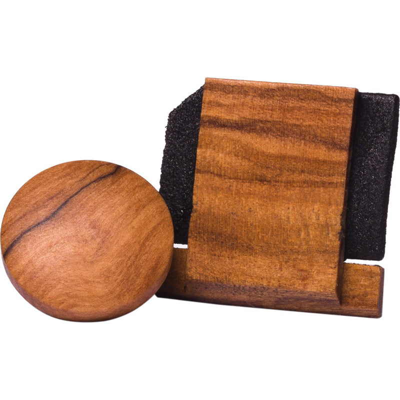 Artisan Obscura Soft Shutter Release & Hot Shoe Cover Set (Large Convex, Threaded, Wild Olive Wood)