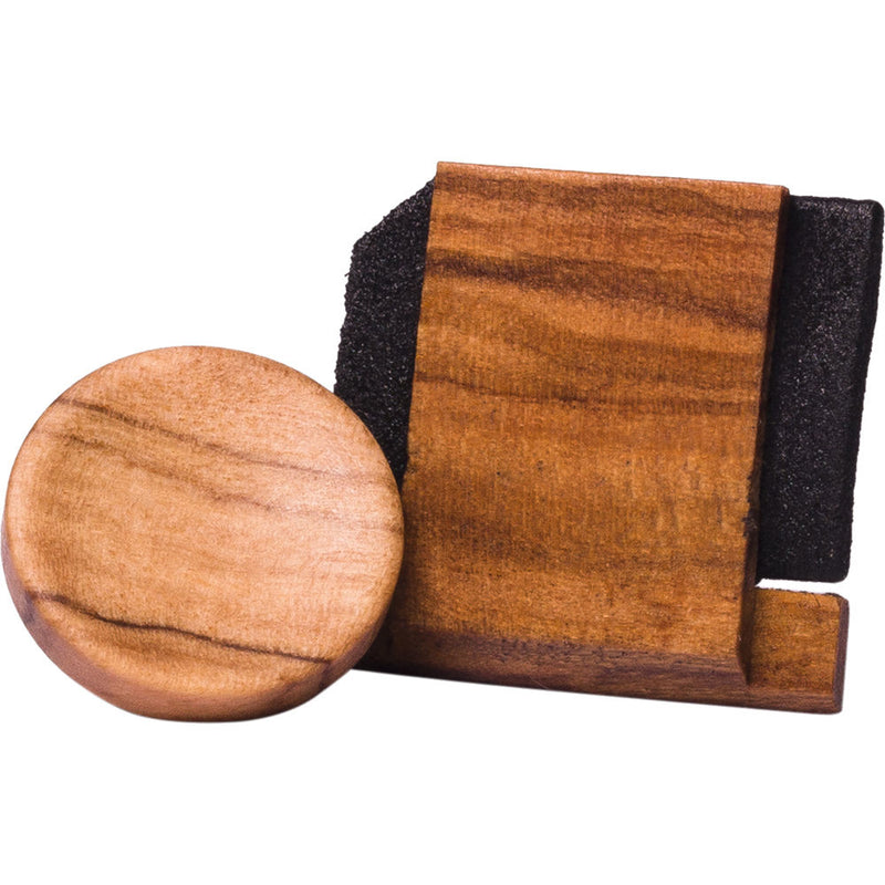 Artisan Obscura Soft Shutter Release & Hot Shoe Cover Set (Small Concave, Threaded, Wild Olive Wood)