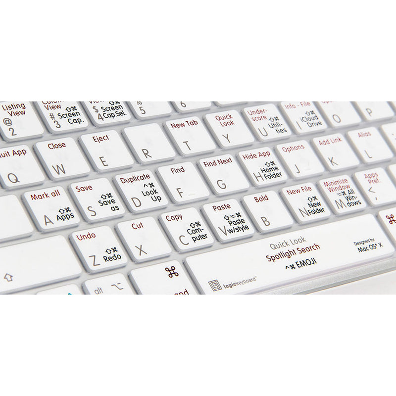 Logickeyboard Mac OS X Shortcut American English Keyboard Cover for Select MacBook Models