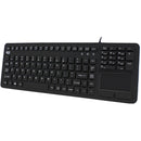 Adesso SlimTouch 270 Antimicrobial Waterproof Touchpad Keyboard (Black)