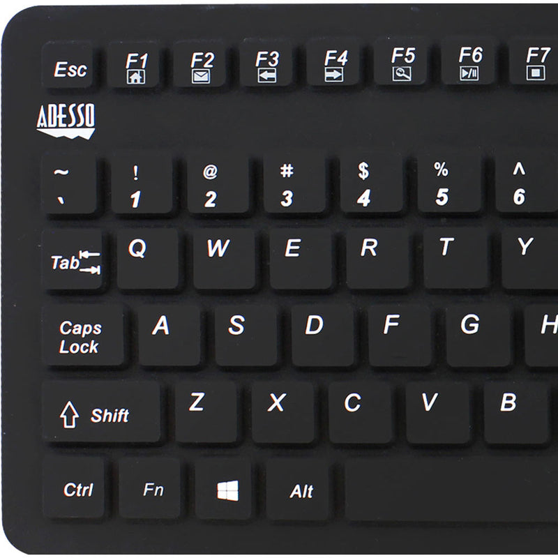 Adesso SlimTouch 270 Antimicrobial Waterproof Touchpad Keyboard (Black)