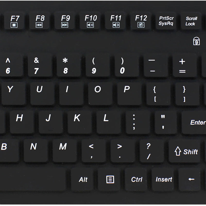 Adesso SlimTouch 270 Antimicrobial Waterproof Touchpad Keyboard (Black)