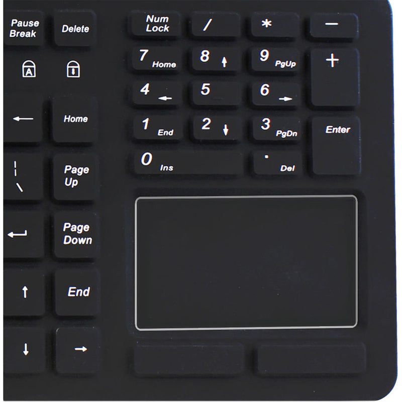 Adesso SlimTouch 270 Antimicrobial Waterproof Touchpad Keyboard (Black)