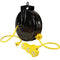 Stage Ninja 14-AWG 3-Outlet Retractable Power Reel with Circuit Breaker (Yellow Cord, Black Steel Housing, 30')