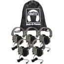 HamiltonBuhl Sack-O-Phones 5 x SC-7V Deluxe Headphones with Leatherette Ear Cushions & Volume Control