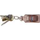 Barber Shop Clipper Leather Key Holder with Three SD Card Slots (Dark Brown)