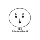 ITT CANNON KPT00J12-3P Circular Connector, KPT Series, MIL-DTL-26482 Series I, Wall Mount Receptacle, 3 Contacts