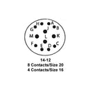 ITT CANNON KPSE07E14-12P Circular Connector, KPS Series, MIL-DTL-26482 Series I, Jam Nut Receptacle, 12 Contacts, Crimp Pin