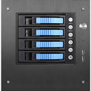 iStarUSA S-35-B4SA Compact Stylish 4x 3.5" Hotswap mini-ITX Tower (Blue HDD Handles)