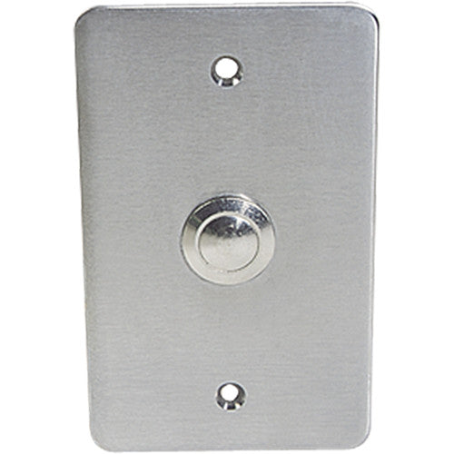 AtlasIED Vandal-Resistant Intercom Push Switch on Single-Gang Steel Plate