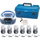 HamiltonBuhl AudioStar ALPHA 6-Station Listening Center with USB/CD/Cassette/Radio, CD/Tape-to-MP3 Converter & 6 Deluxe Headphones