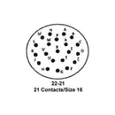 ITT CANNON KPSE06P22-21P Circular Connector, KPS Series, MIL-DTL-26482 Series I, Straight Plug, 21 Contacts, Crimp Pin