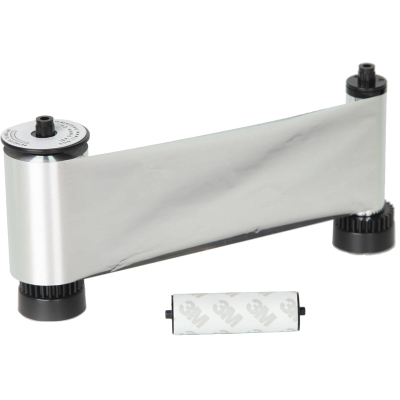 IDP SIADC-P-MS Resin Metallic Silver Ribbon with Disposable Cleaning Roller for SMART-30S/SMART-50 Printers (1,200 Cards/Roll)