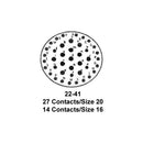 ITT CANNON KPT06F22-41PW Circular Connector, KPT Series, MIL-DTL-26482 Series I, Straight Plug, 41 Contacts, Solder Pin