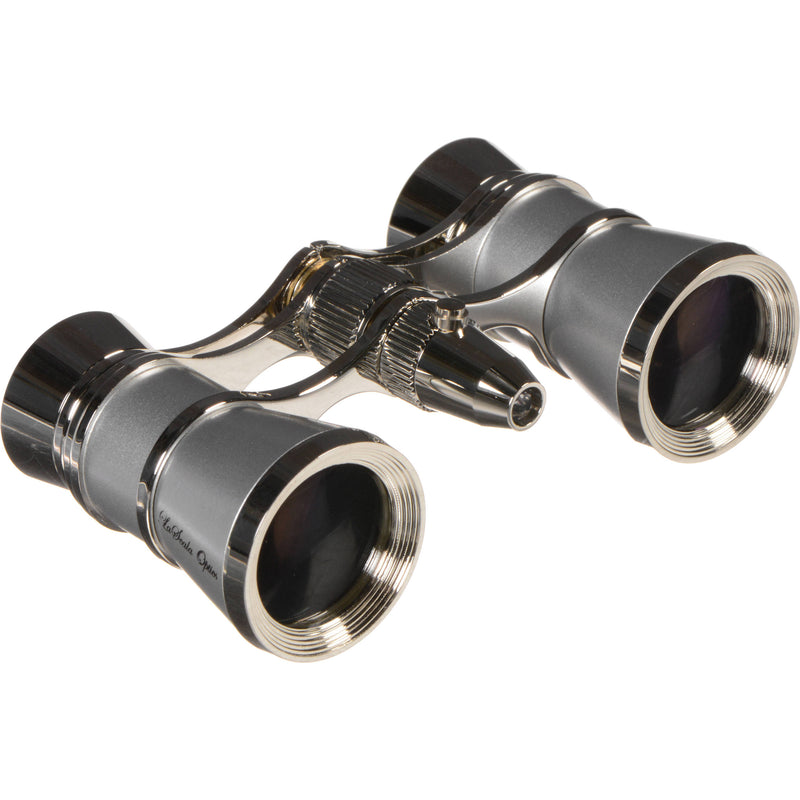 LaScala Optics 3x25 Aida Opera Glasses with Red Flashlight (Platinum & Silver)
