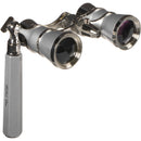 LaScala Optics 3x25 Iolanta Lorgnette Opera Glasses (Platinum & Silver)