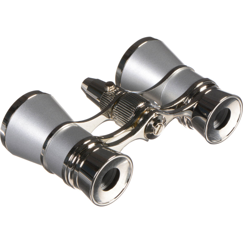 LaScala Optics 3x25 Aida Opera Glasses with Red Flashlight (Platinum & Silver)