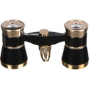 LaScala Optics 3x25 Othello Opera Glasses with Red Flashlight (Black & Gold)