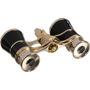 LaScala Optics 3x25 Aida Opera Glasses with Red Flashlight (Burgundy & Gold)