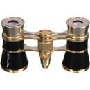 LaScala Optics 3x25 Aida Opera Glasses with Red Flashlight (Burgundy & Gold)