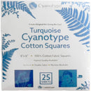 Cyanotype Store Cyanotype Cotton Squares - 6 x 6" (25 Pack, Turquoise)