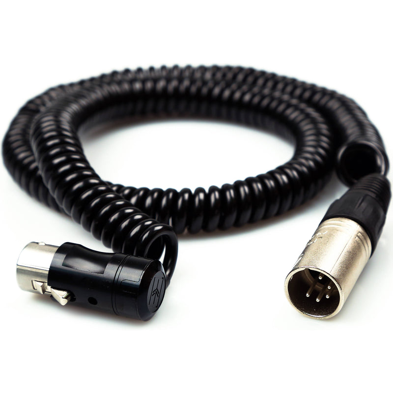 Remote Audio Low-Profile XLR5F to XLR5M Balanced Coiled Stereo Jumper Cable (2' Collapsed, 7' Extended)