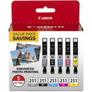 Canon PIXMA iP8720 Wireless Inkjet Photo Printer with CLI-251 5-Cartridge Ink Set Kit