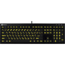 Logickeyboard XL Print NERO PC Slimline Large Print American English and Hebrew Keyboard (Yellow On Black)