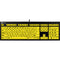 Logickeyboard XL Print NERO PC Slimline Large Print American English and Hebrew Keyboard (Black On Yellow)