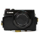 MegaGear Ever Ready PU Leather Camera Case with Strap for Canon PowerShot G7 X (Black)
