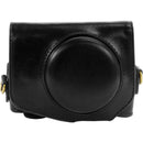 MegaGear Ever Ready PU Leather Camera Case with Strap for Canon PowerShot G7 X (Black)