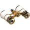 LaScala Optics 3x25 Aida Opera Glasses with Red Flashlight (White & Gold)