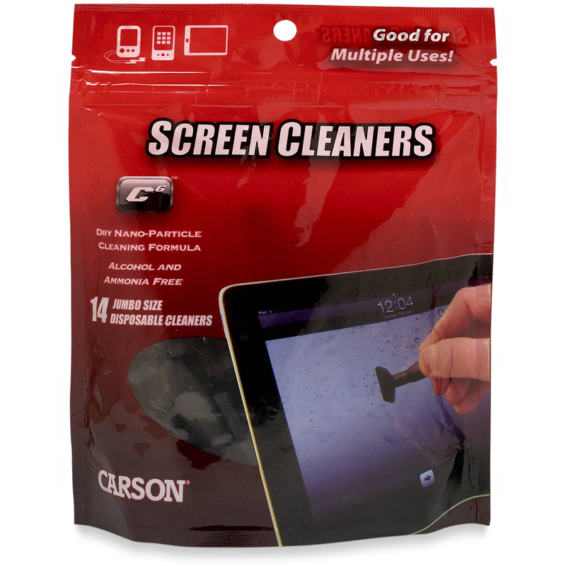 Carson C6 - CS-80 Disposable Jumbo Screen Cleaners (Pack of 14)