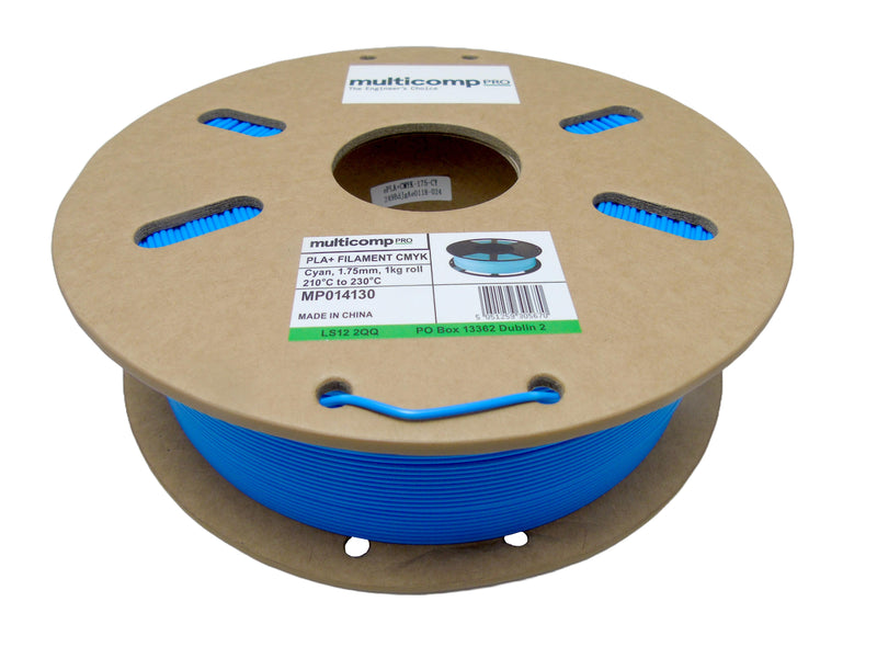 MULTICOMP PRO MP014130 3D Printer Filament, 1.75mm, PLA (Polylactide), Cyan, 1kg, 210&deg;C to 230&deg;C