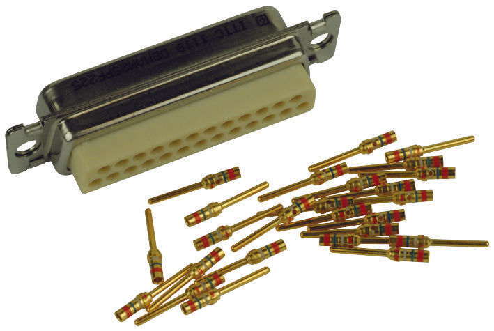 ITT CANNON DBMAM25PF225 D SUB CONNECTOR, STANDARD, 25 POSITION,
