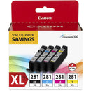 Canon Pixma TS9520a Wireless All-in-One Inkjet Printer with CLI-281 XL 4-Color Ink Tank Value Pack Kit (Black)