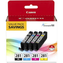 Canon Pixma TS9521Ca Wireless All-in-One Inkjet Printer (White) with CLI-281 4-Color Ink Kit
