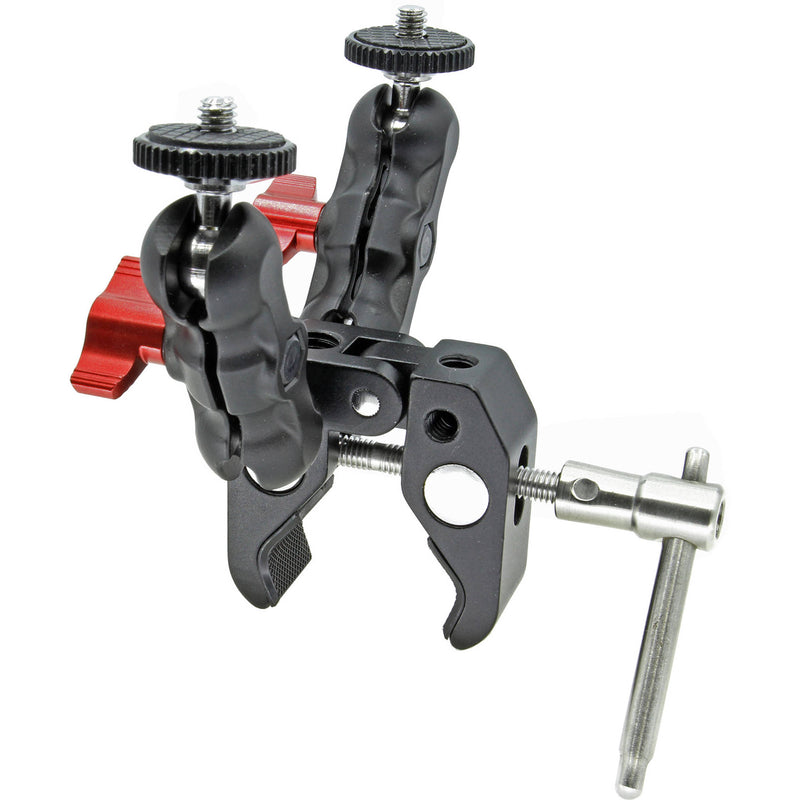 GyroVu Clamp with Dual Mini 360&deg; Ball Head Mounts & 1/4"-20 Screws