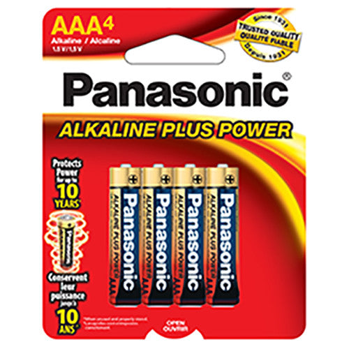 Panasonic 1.5V AAA Alkaline Plus Power Batteries (4-Pack)