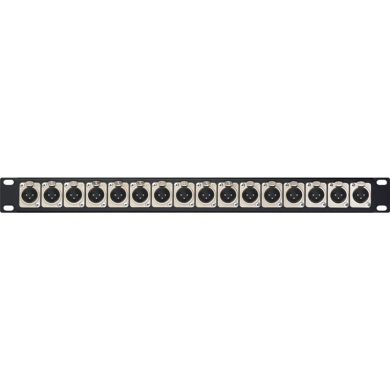 My Custom Shop 16-Point, 3-Pin XLR Male Patch Panel with Neutrik NC3MD-L-1 Connectors (1 RU)