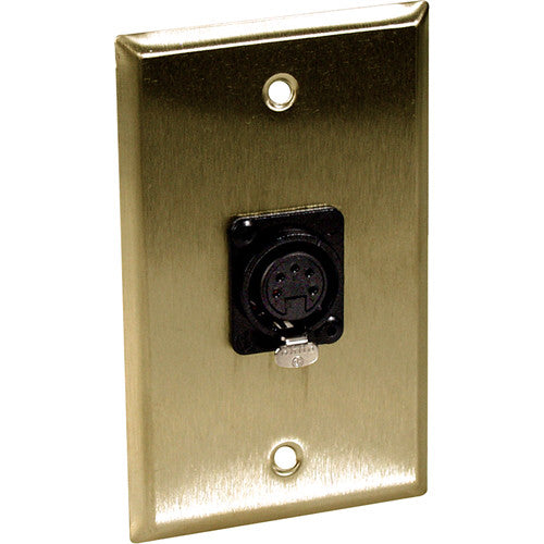 My Custom Shop 5-Pin XLR Female DMX Wall Plate (Brass)