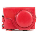 MegaGear Ever Ready Leather Camera Case and Strap for Panasonic LUMIX DC-ZS70 or DC-TZ90 (Red)