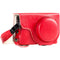 MegaGear Ever Ready Leather Camera Case and Strap for Panasonic LUMIX DC-ZS70 or DC-TZ90 (Red)