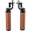 CAMVATE Leather Handgrip with ARRI-Style Rosette (2-Pack, Brown)