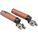 CAMVATE Leather Handgrip with ARRI-Style Rosette (2-Pack, Brown)