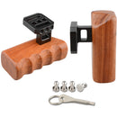 CAMVATE Left & Right Wooden Handgrips for Panasonic GH Series Cages (Rosewood)