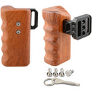 CAMVATE Left & Right Wooden Handgrips for Panasonic GH Series Cages (Rosewood)