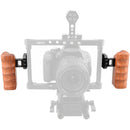 CAMVATE Left & Right Wooden Handgrips for Panasonic GH Series Cages (Rosewood)