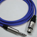 Canare Star Quad 3-Pin XLR Female to 1/4" TRS Male Cable (Blue, 15')