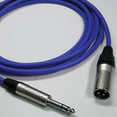 Canare Star Quad 3-Pin XLR Male to 1/4 TRS Male Cable (Blue, 15')